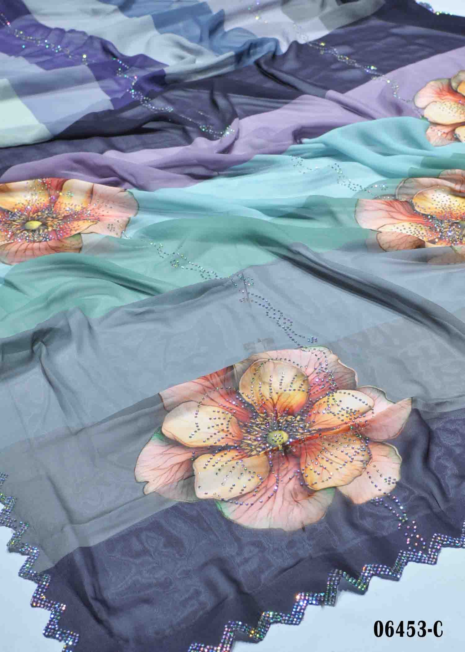 Poovizhi- 06453-C Multi Color Digital Print Stone Work Fancy Saree CM1414434
