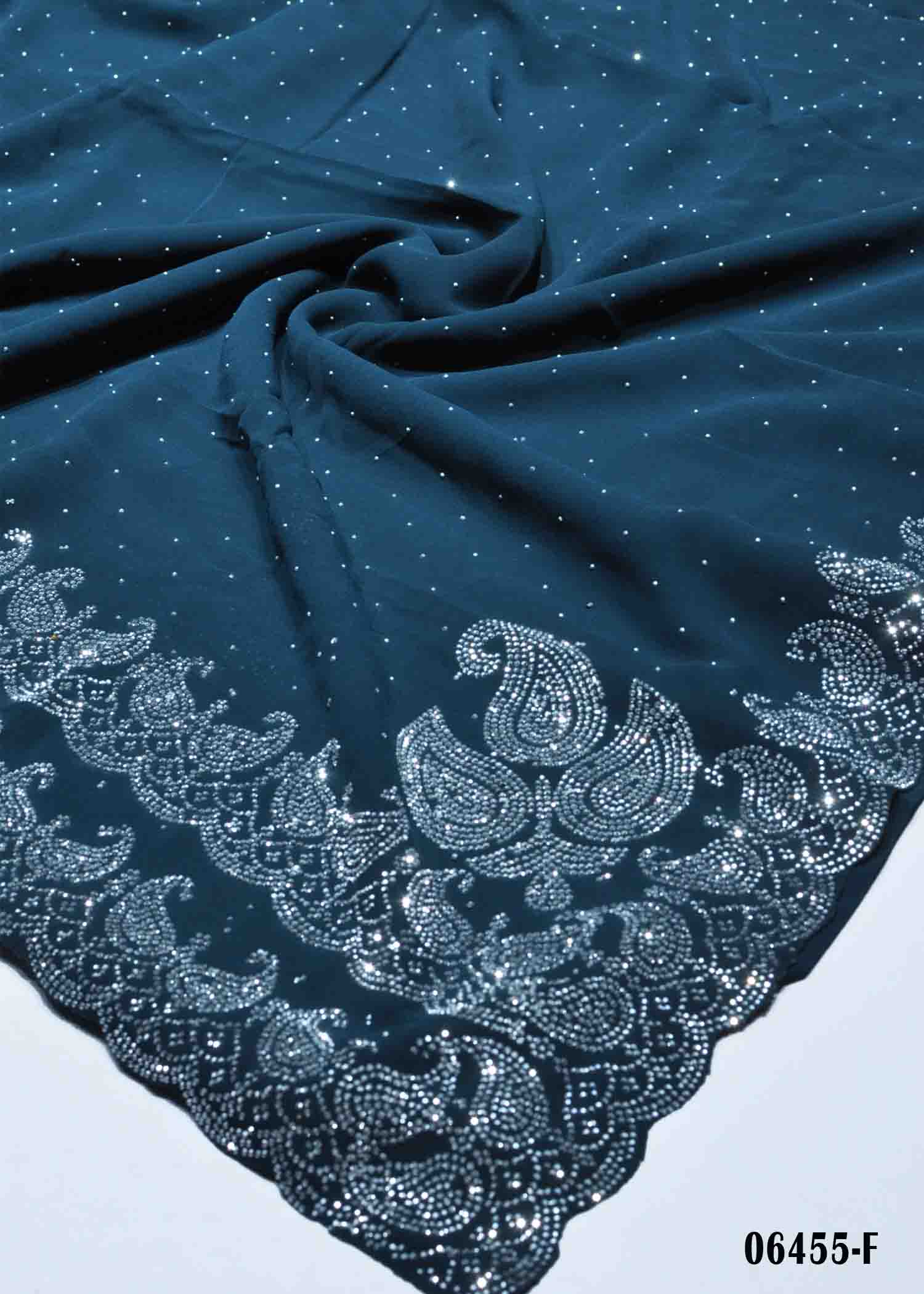 Nirmala - 06455-F Peacock Blue Color 60Gram Stone Work Fancy Saree CM1411933