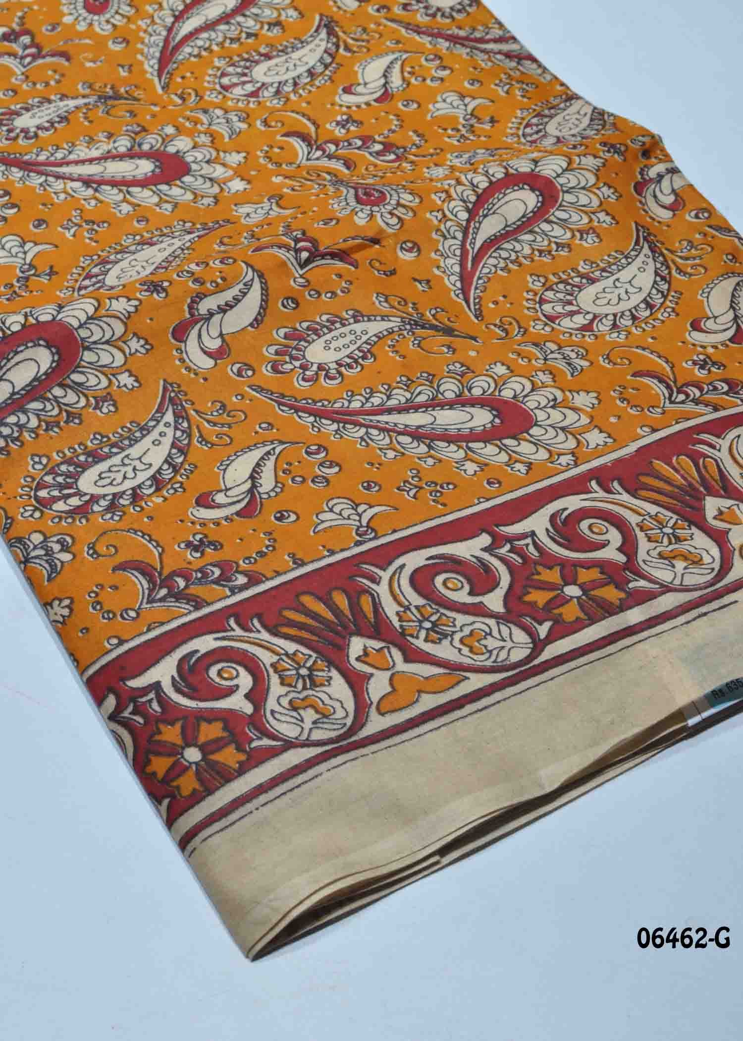 Aaradhya - 06462-G YellowColor Kalamkari Cotton Saree CM1422928 (Copy)