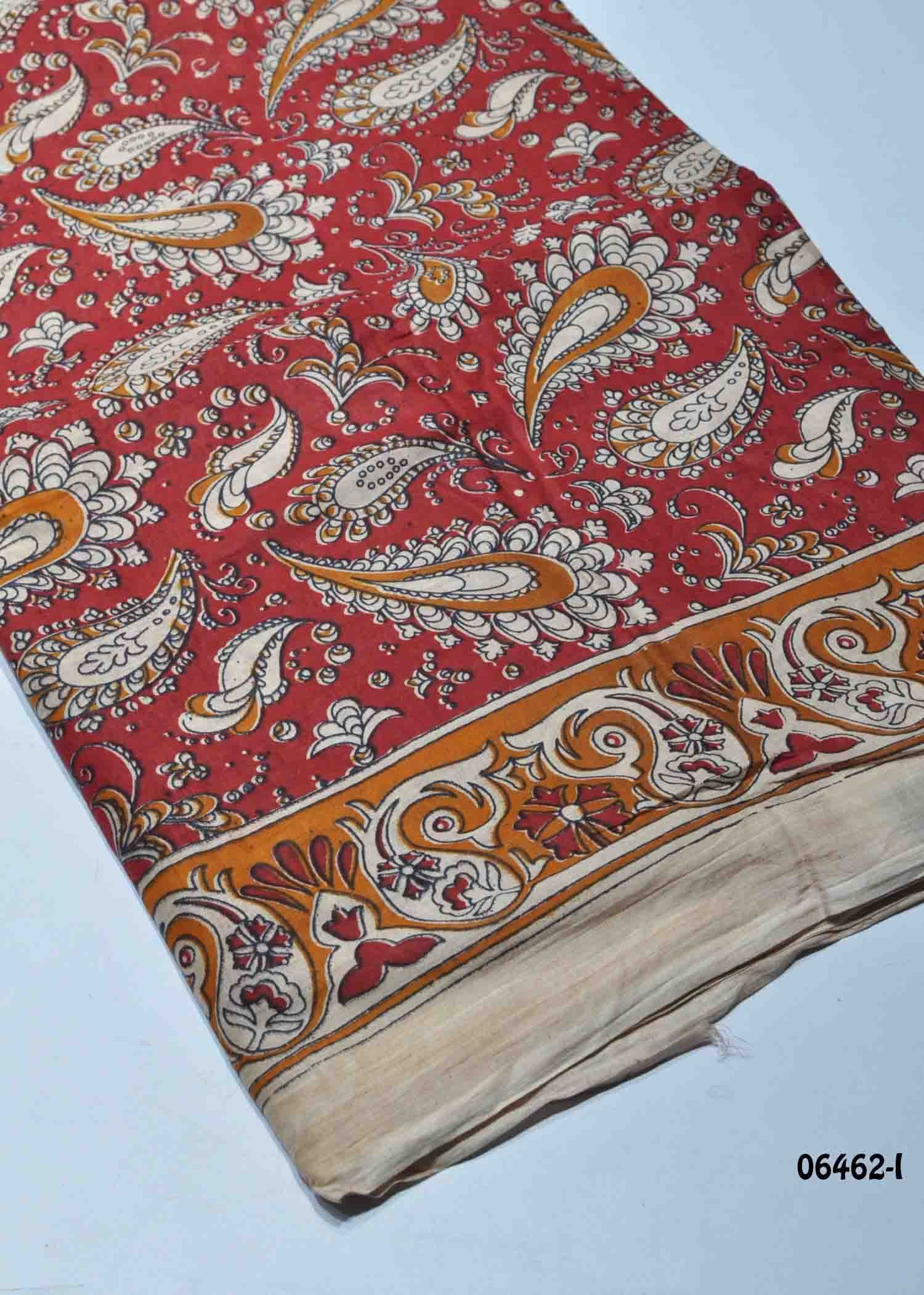 Aaradhya - 06462-I Red Color Kalamkari Cotton Saree CM1422928