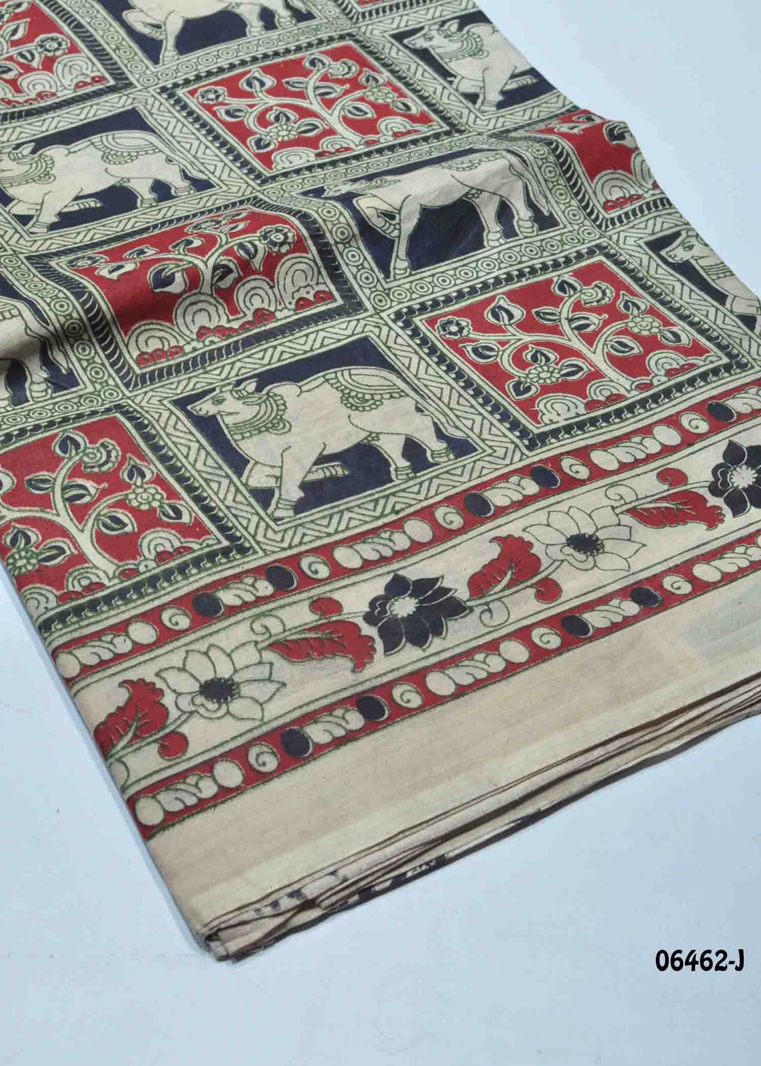 Aaradhya - 06462-J Black Color Kalamkari Cotton Saree CM1422927