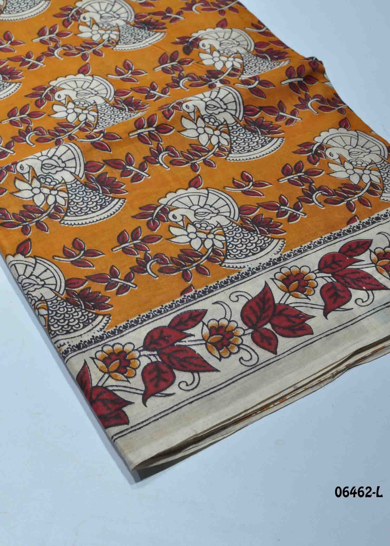 Aaradhya - 06462-L Yellow Color Kalamkari Cotton Saree CM1422928