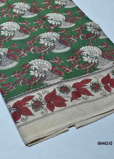Aaradhya - 06462-O  Green Color Kalamkari Cotton Saree CM1422928