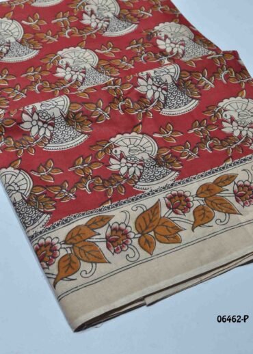 Aaradhya - 06462-P  Red Color Kalamkari Cotton Saree CM1422928