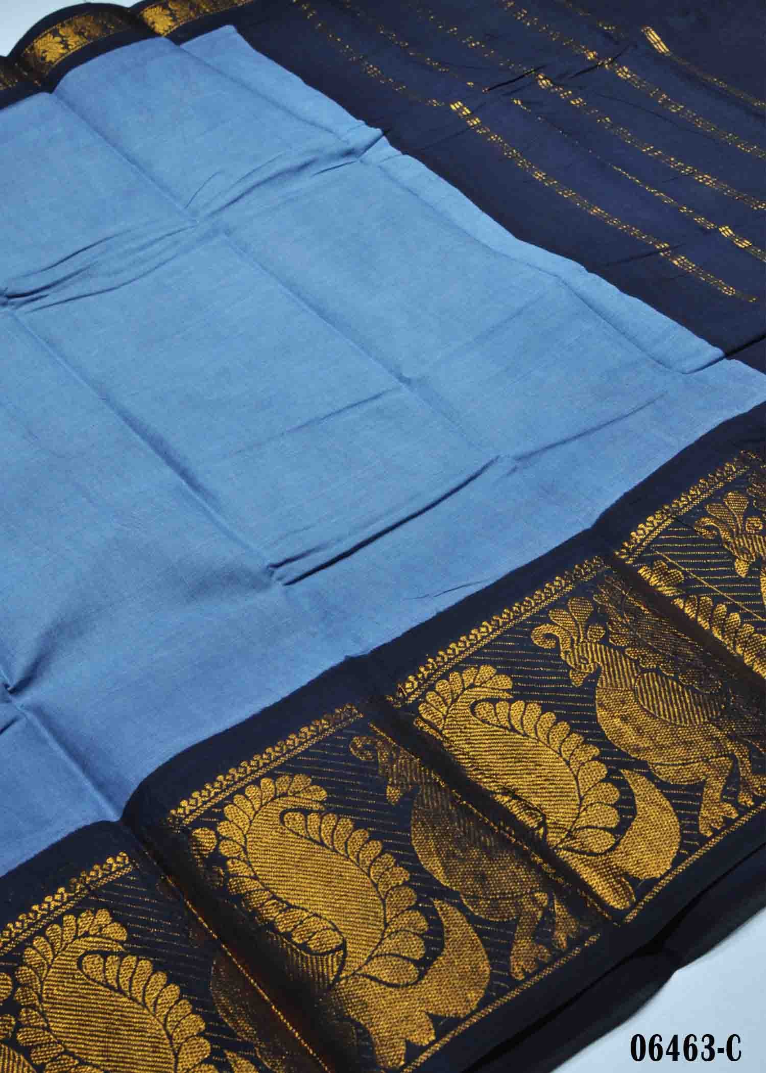 Mayura - 06463-C Ash Blue Color Madurai Sungudi Cotton Saree CM1419423
