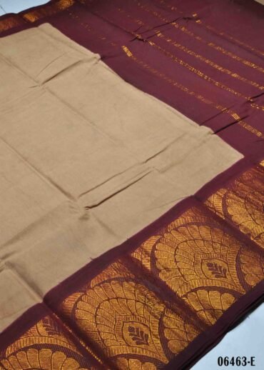 Mayura - 06463-E Tan Color  Madurai Sungudi Cotton Saree CM1419423