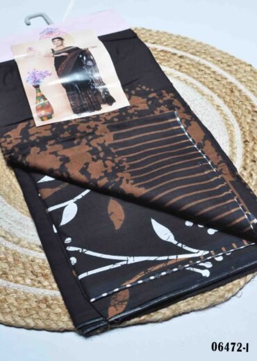 Milan - 06472-I  DarkBrown Color  Mulmul Cotton Saree CM1394893