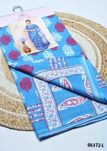 Milan - 06472-L SkyBlue Color  Mulmul Cotton Saree CM1394893