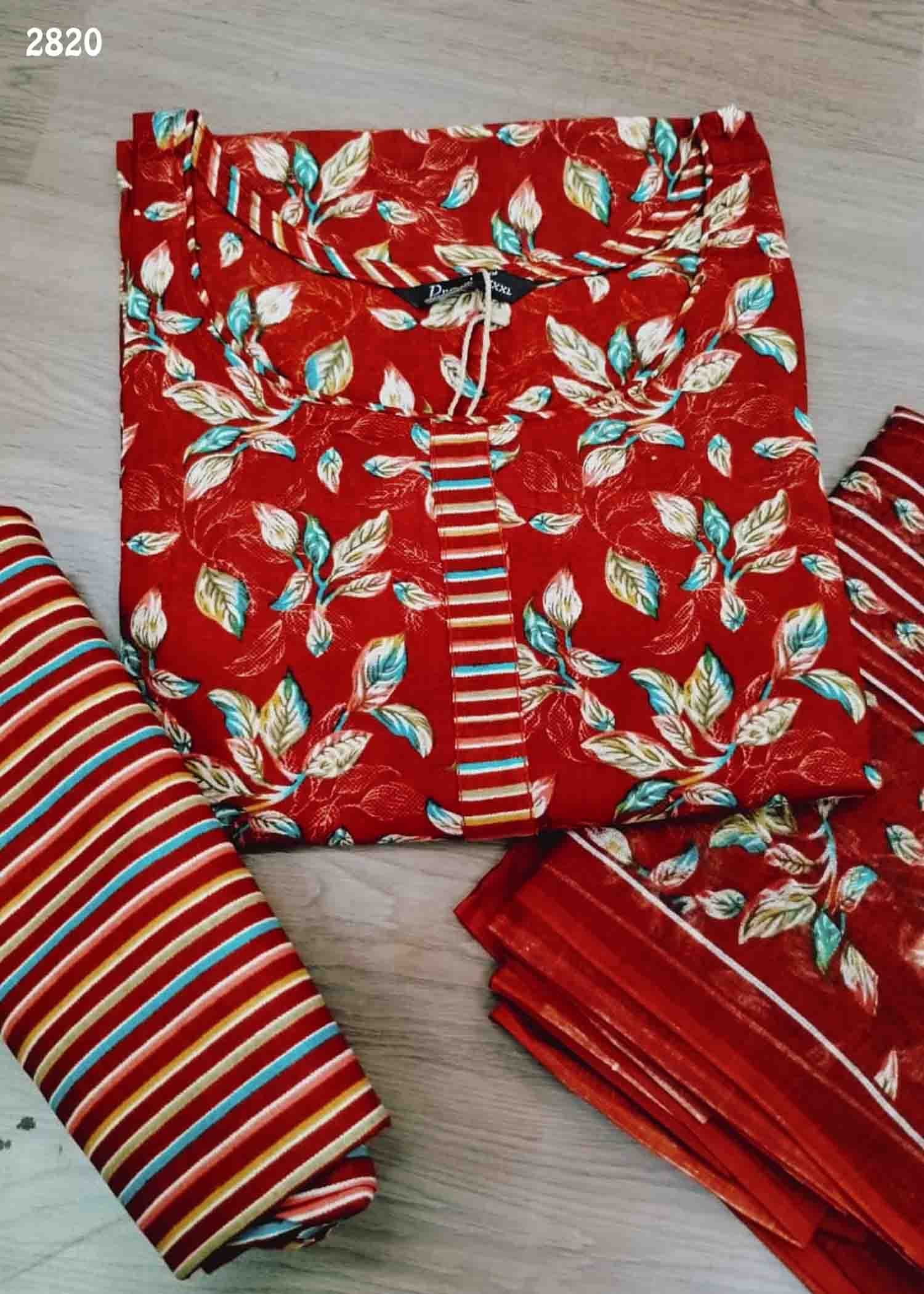 Pranjul Salwar Vol-28 2820 (3XL ) DarkRed Color Readymade Cotton (Straight Pant) Salwar CM1425943 (RR6E)