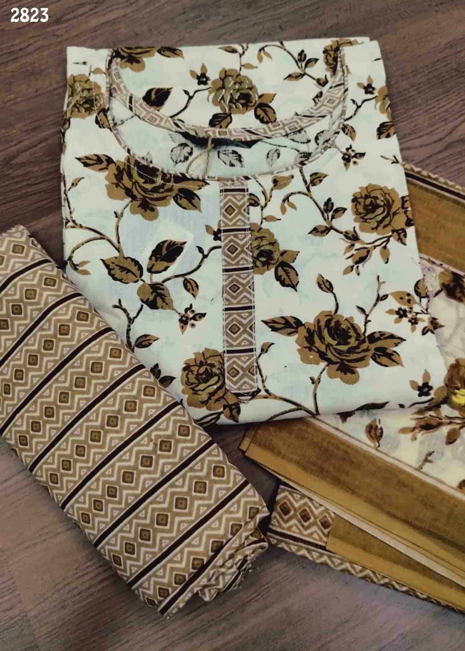 Pranjul Salwar Vol-28 2823 (3XL ) LightSandal Color Readymade Cotton (Straight Pant) Salwar CM1425943 (RR6E)