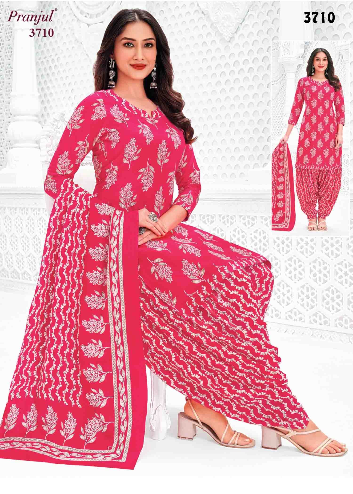 Pranjul Vol-37 - 3710 Pink Color Cotton Salwar Material CM1408920 (LR5C)