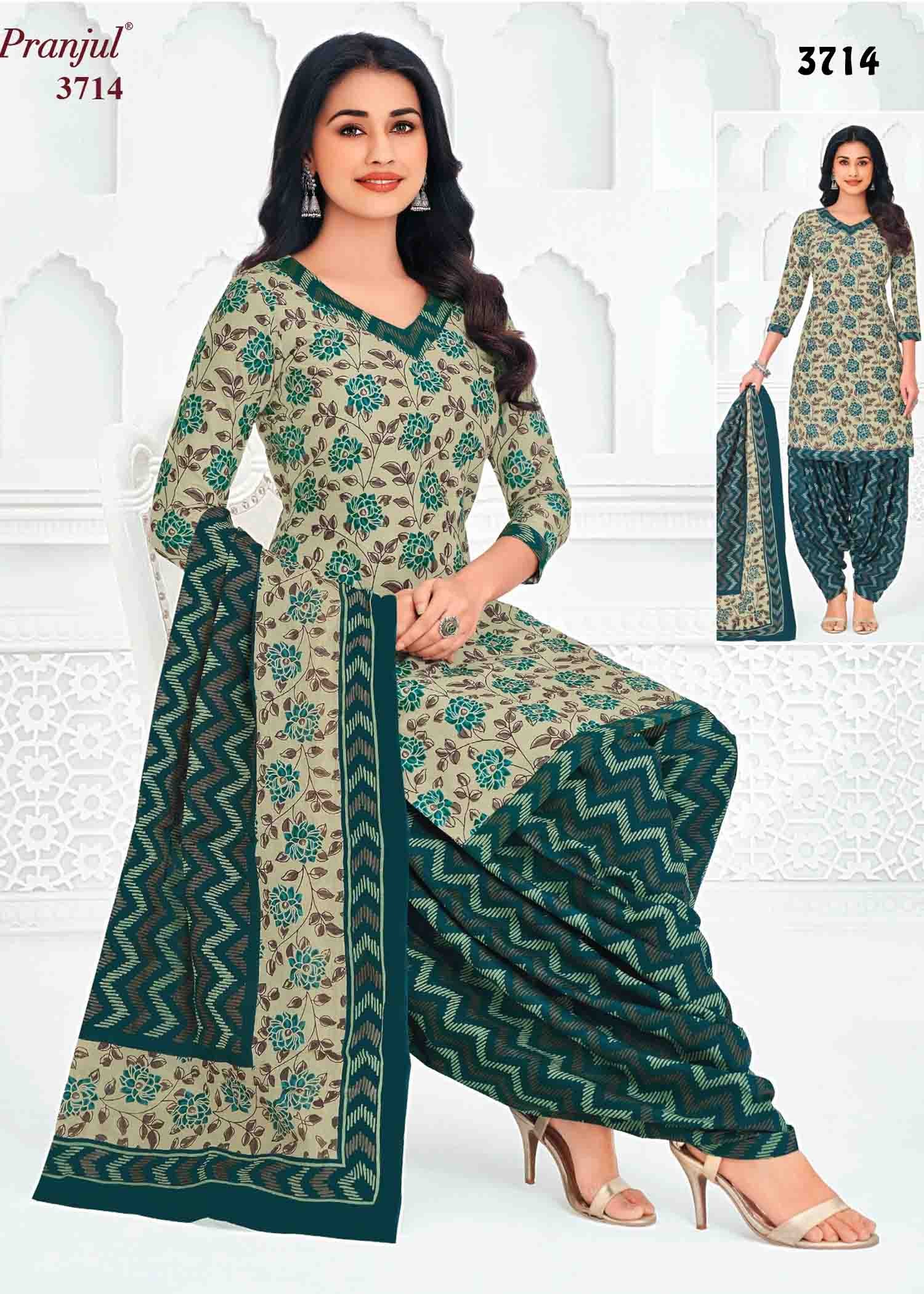 Pranjul Vol-37 - 3714 Tan Color Cotton Salwar Material CM1408920 (LR5C)