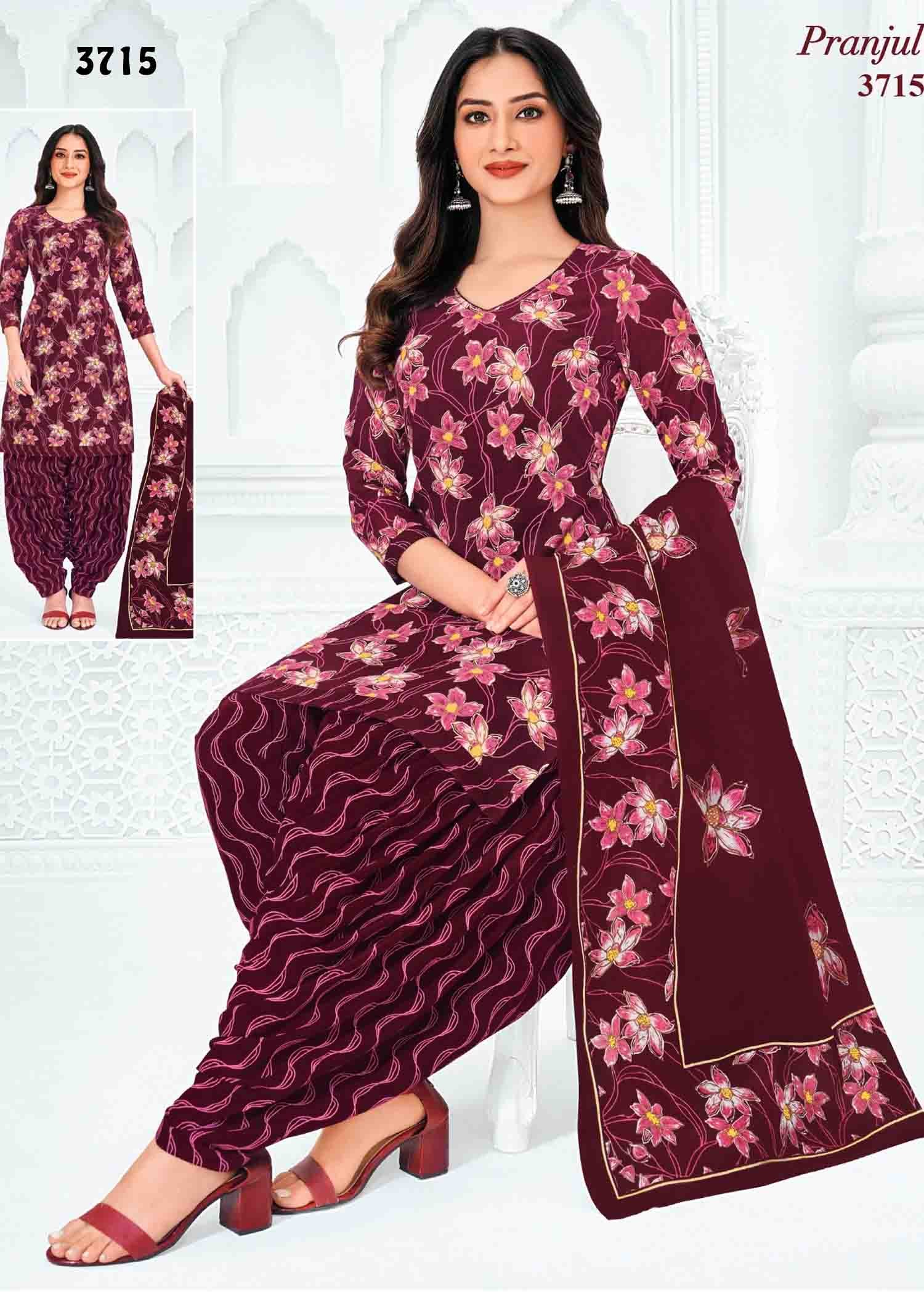 Pranjul Vol-37 - 3715 Purple Color Cotton Salwar Material CM1408920 (LR5C)