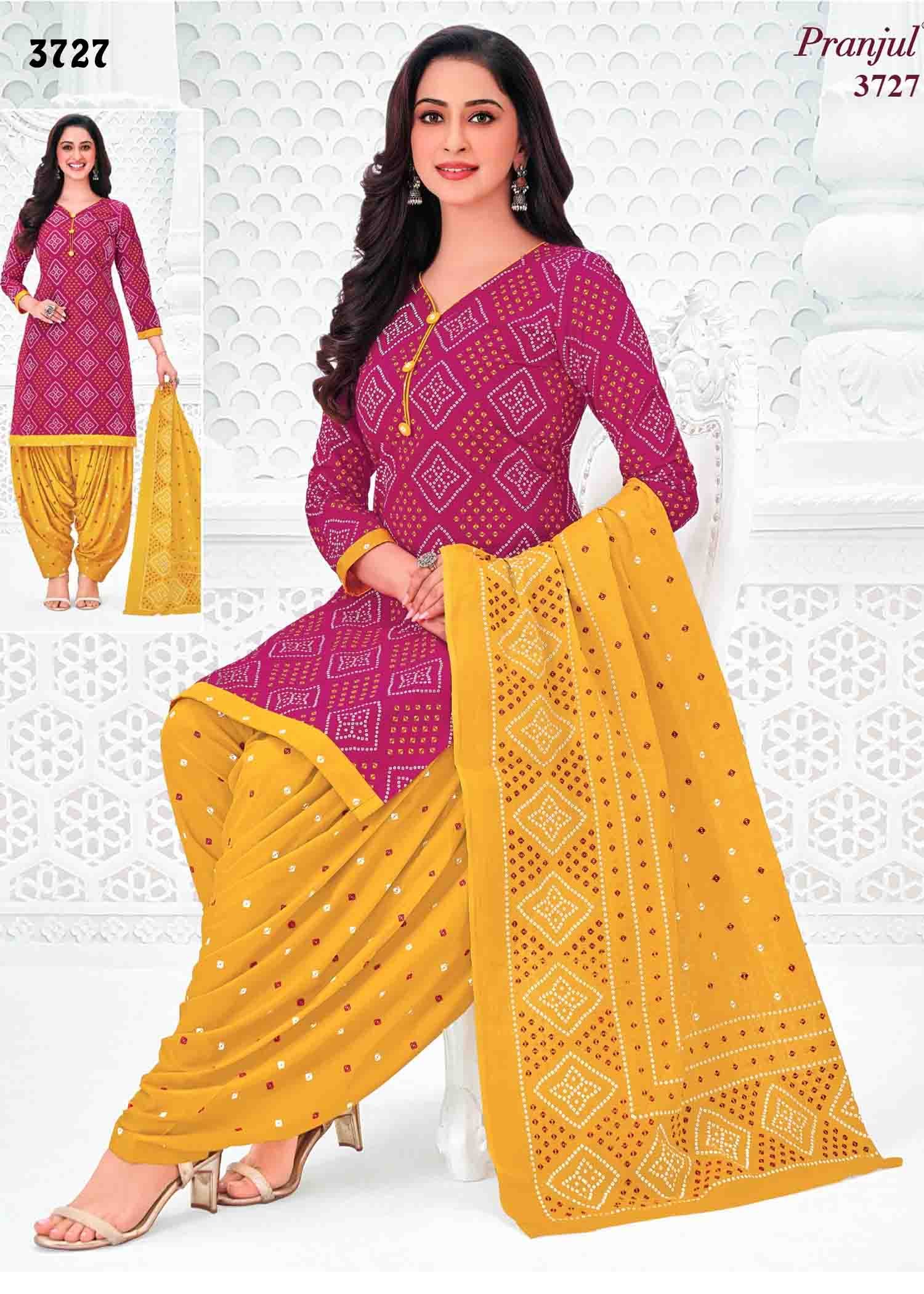 Pranjul Vol-37 (2) - 3727 Pink Color Cotton Salwar Material CM1408920 (LR5C)