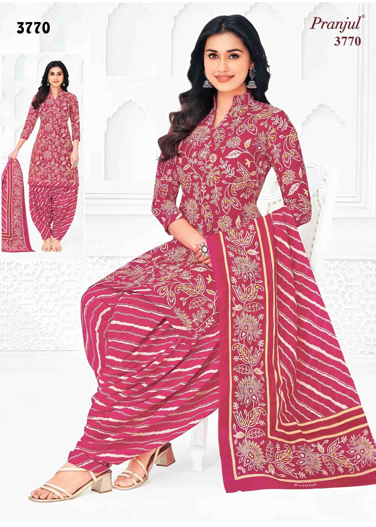 Pranjul Vol-37 (3) - 3770 Pink Color Cotton Salwar Material CM1408920 (LR5C)