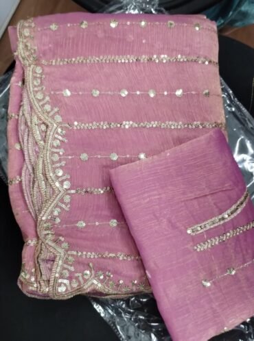 RAS 06720-A Pink colour embroidery heavy work sarees CM1393668*40 pcs
