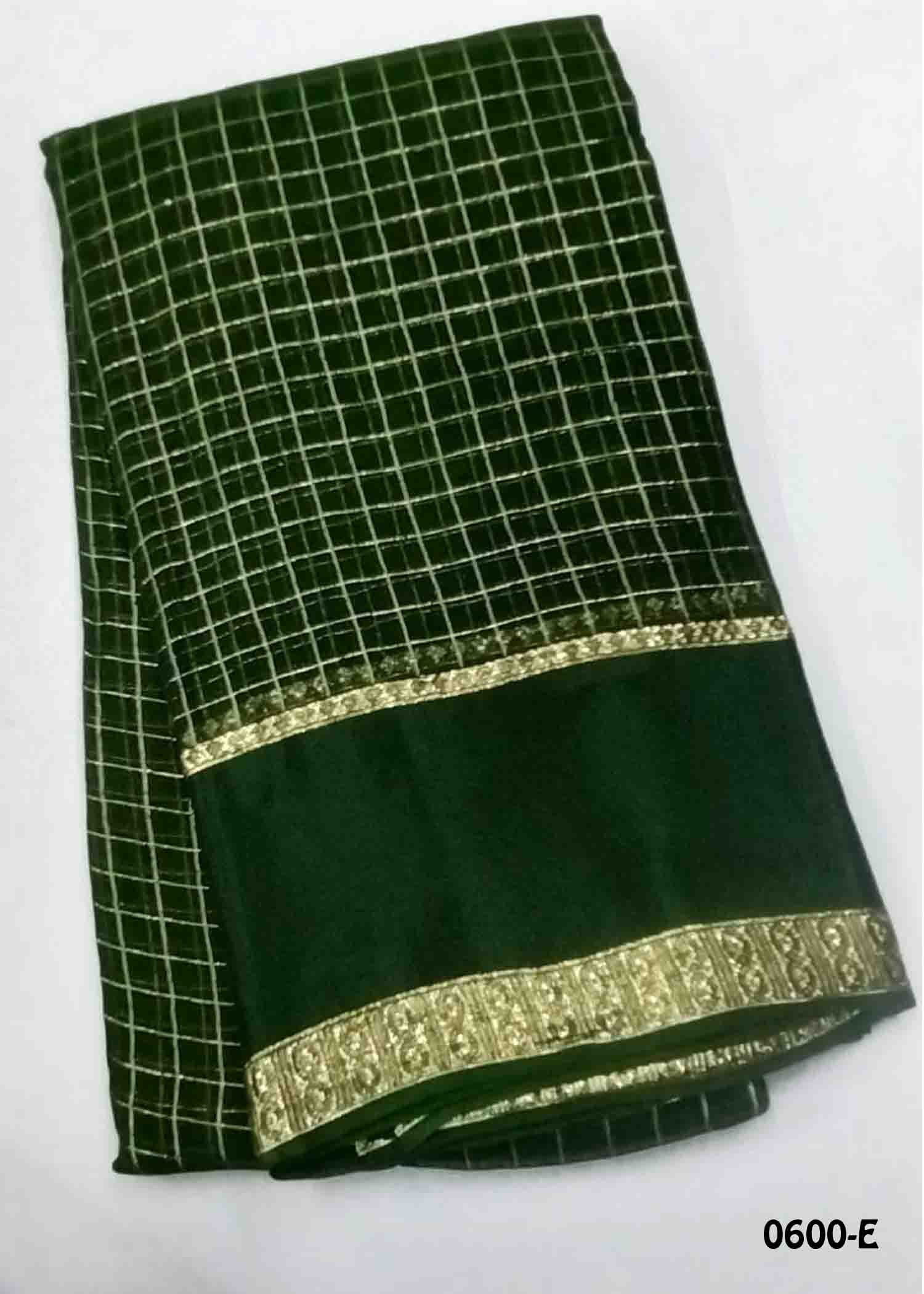Rashmika - 0600-E DarkGreen Color Excellent Viscose Georgette Saree CM1440072