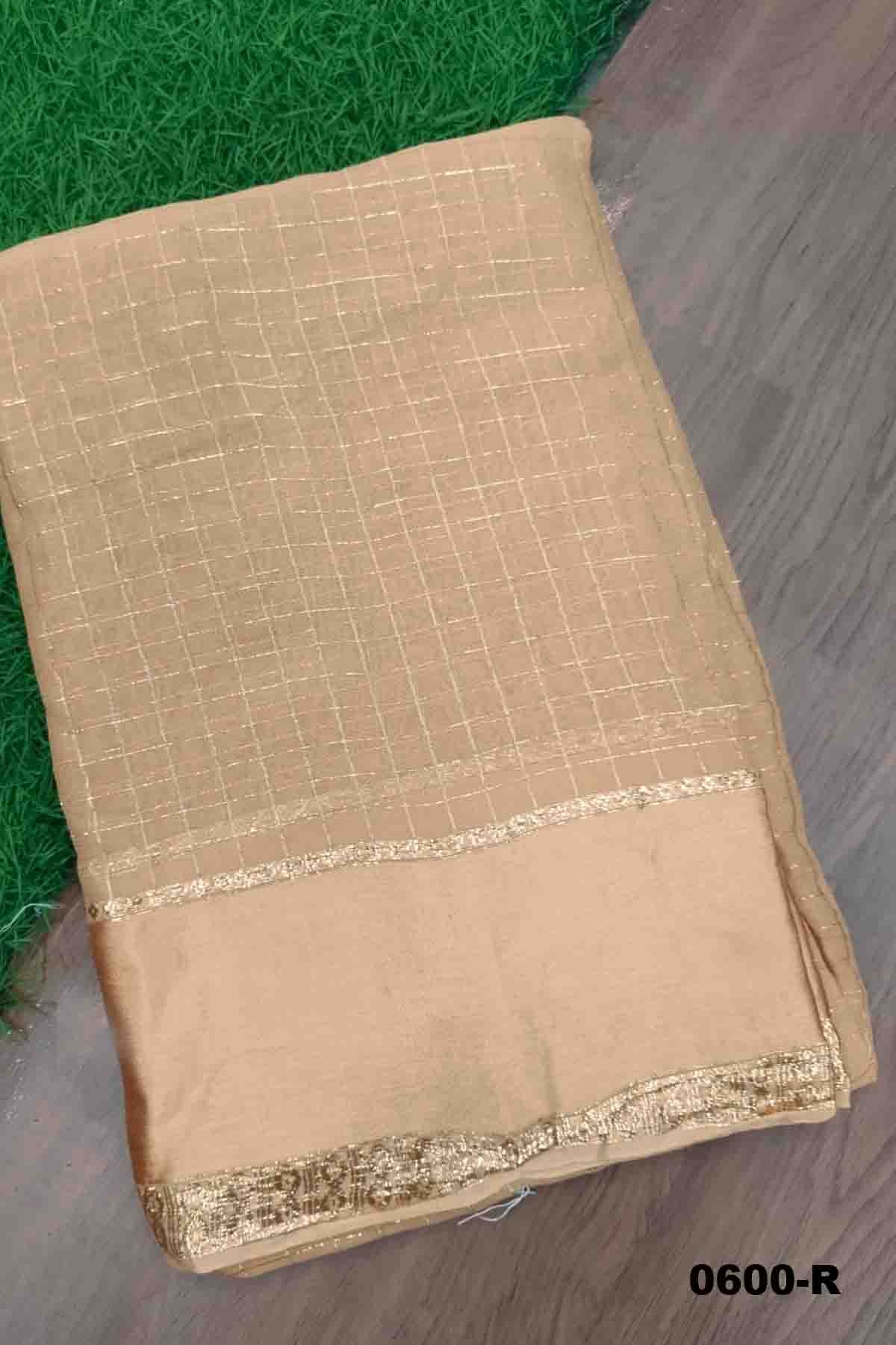 Rashmika - 0600-R Tan Color Excellent Viscose Georgette Saree CM1443948