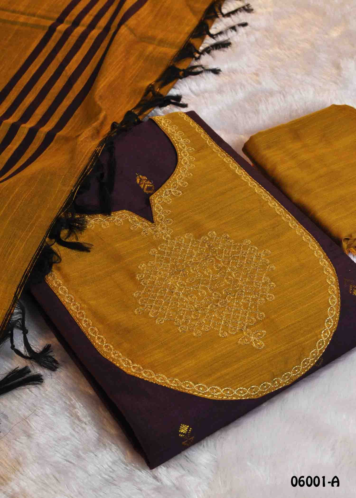 Hivanshika - 06001-A Violet Color Treaditional South Silk Salwar Material CM1429510