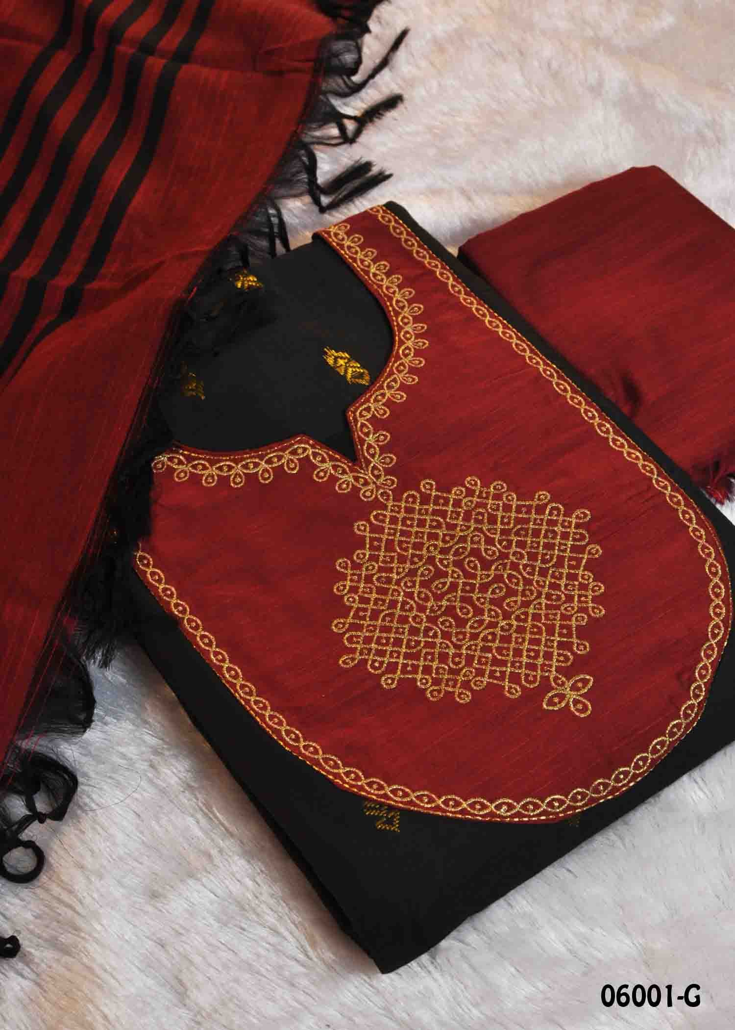 Hivanshika - 06001-G Black Color Treaditional South Silk Salwar Material CM1429510