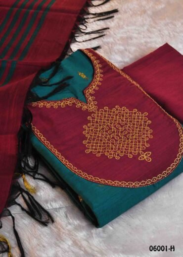 Hivanshika - 06001-H   Cyan- Color Treaditional South Silk Salwar Material CM1429510