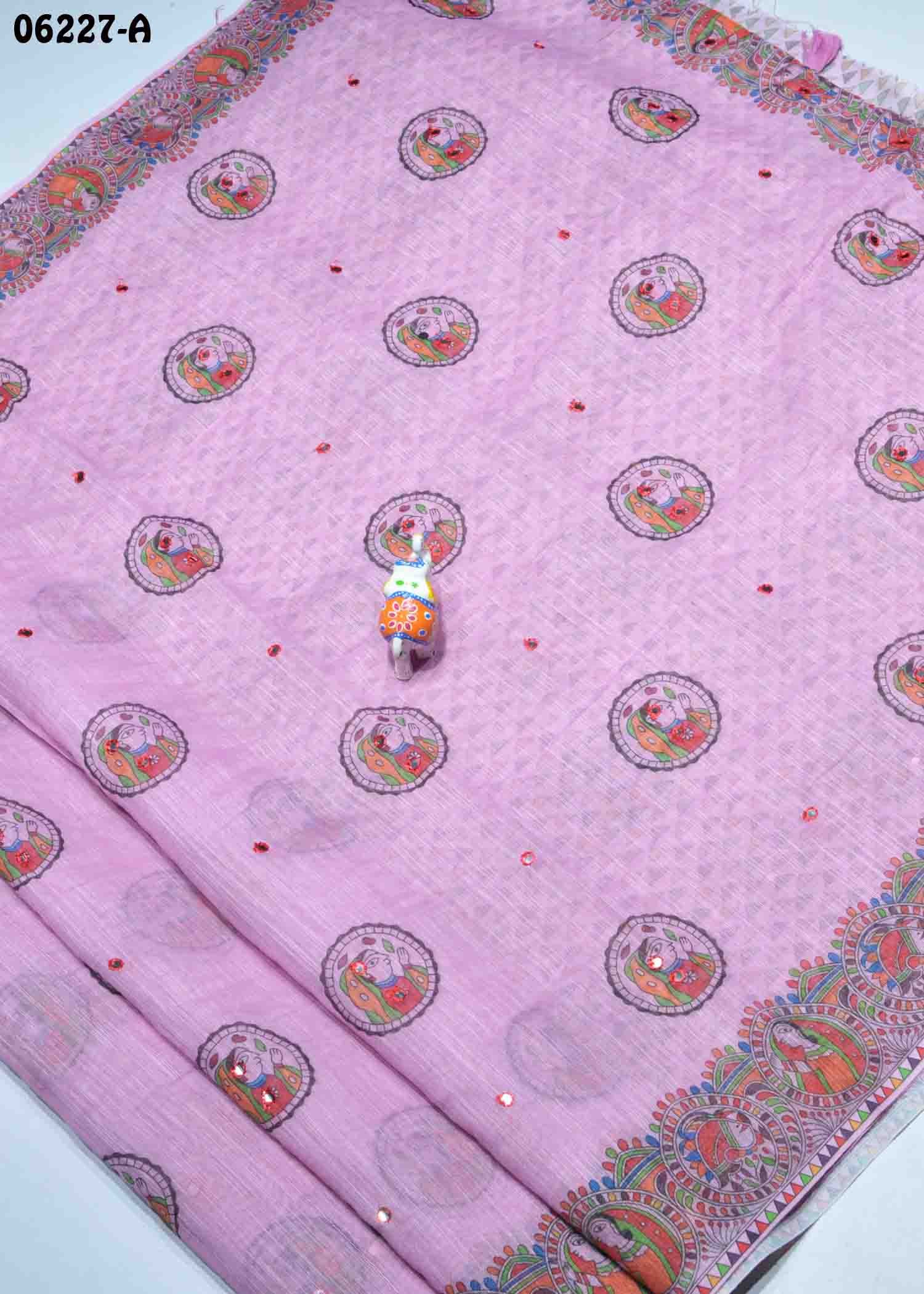 Akshaya - 06227-A TaffyPink Color Trendy Linen Cotton Saree CM1419962 (RR1B)