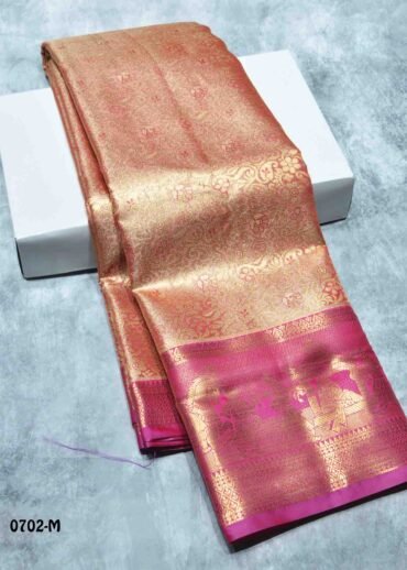 Lakshana - 0702-M  Peach Color Excellent Traditional Semi-Pattu Saree CM1433460