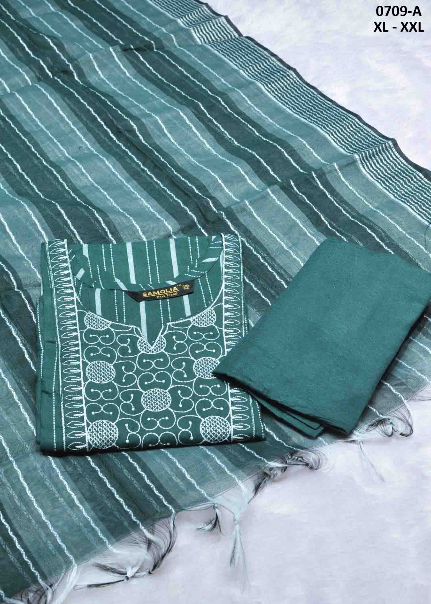 Sameera - 0709-A Green Color Readymade Cotton (Straight Pant) Salwar CM1437345 (RR5E)