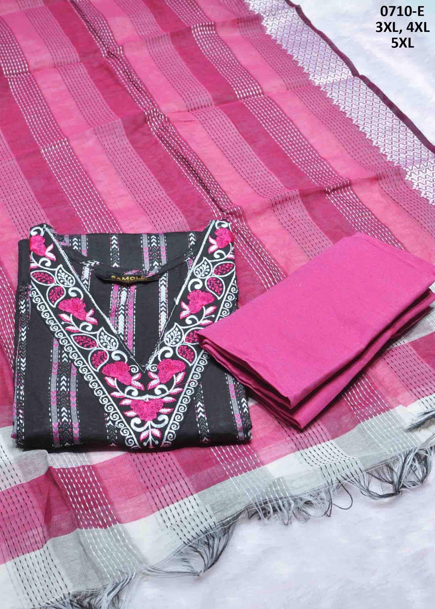 Saira - 0710-E Black Color Readymade Cotton (Straight Pant) Salwar CM1437345 (RR5E)