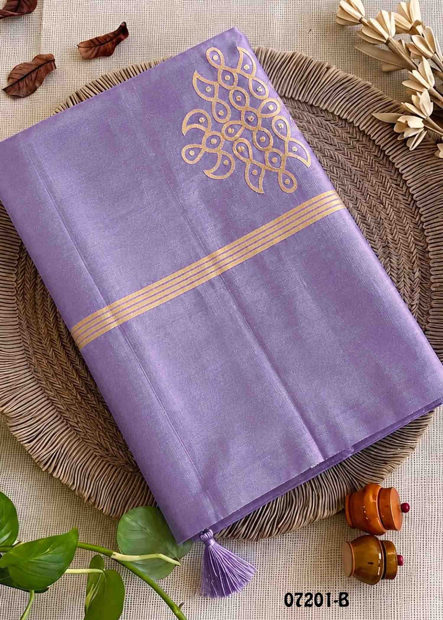 Mandhana- 07201-B Lavender Color Trendy Banaras Saree CM1428089 (LR1C)
