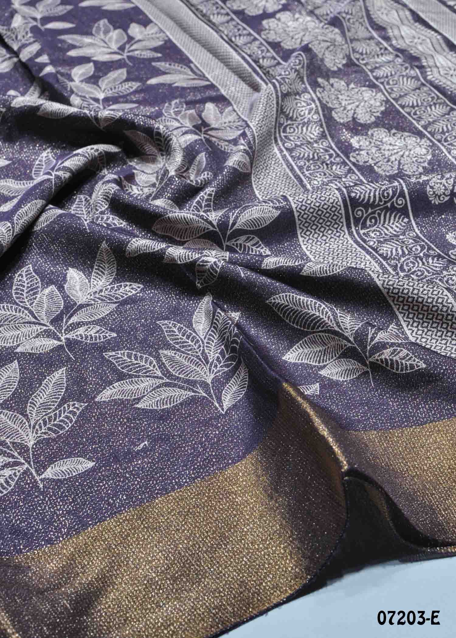 Yasmika - 07203-E Purple Color Trendy Fancy Cotton Saree CM1419079 (LR1D)