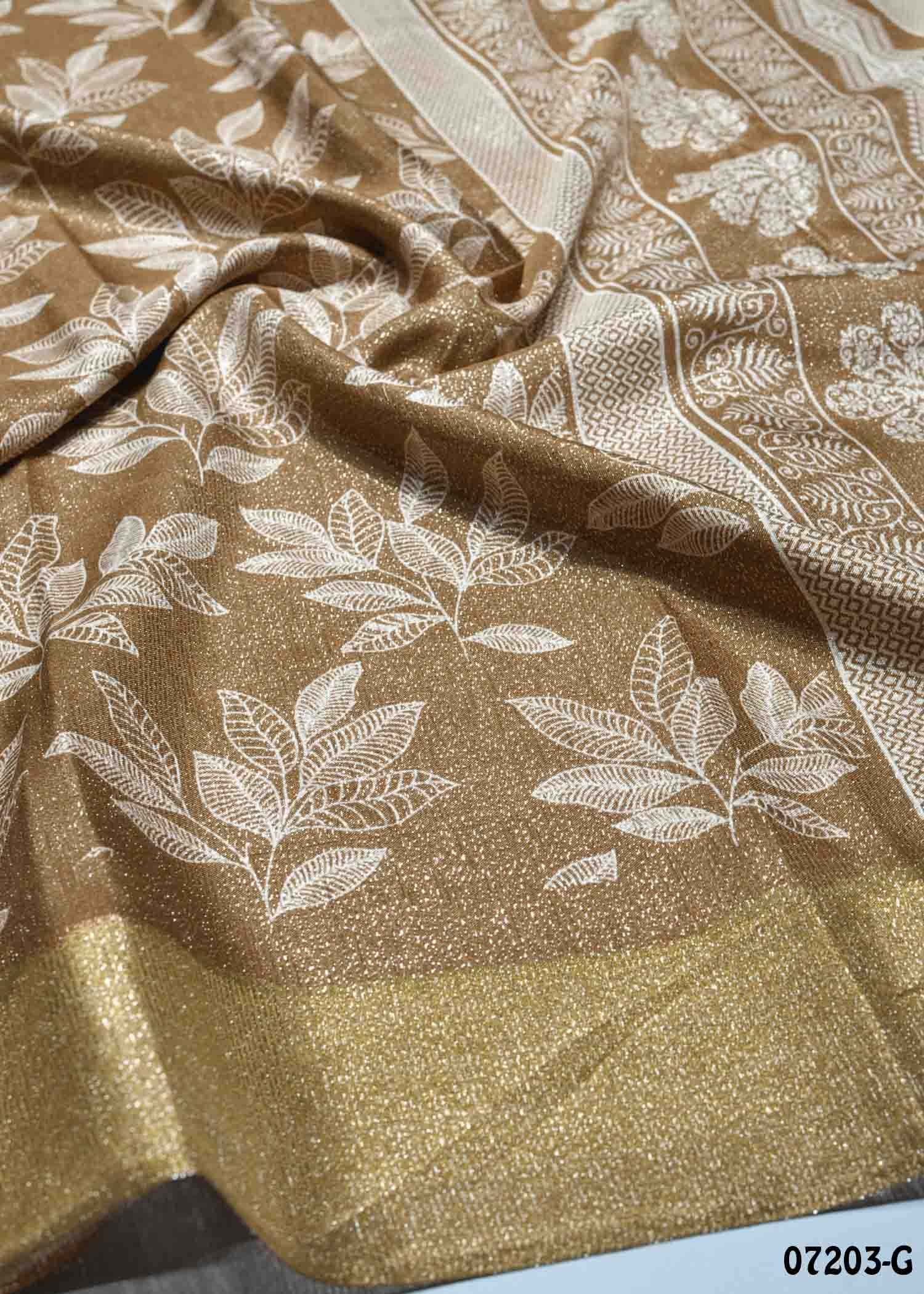 Yasmika - 07203-G Brown Color Trendy Fancy Cotton Saree CM1419079 (LR1D)