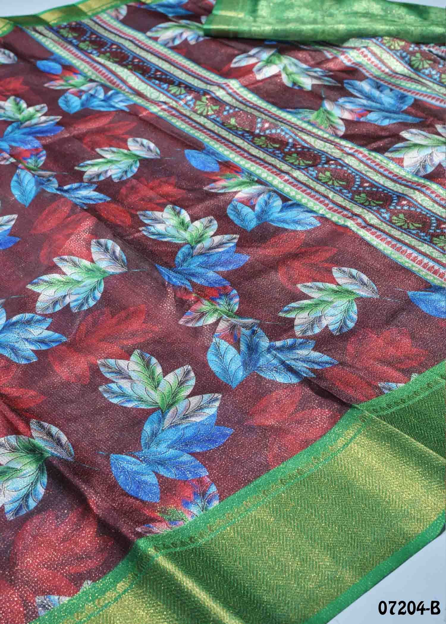 Vasundara - 07204-B Maroon Color Trendy Fancy Cotton Saree CM1420922 (LR1E)