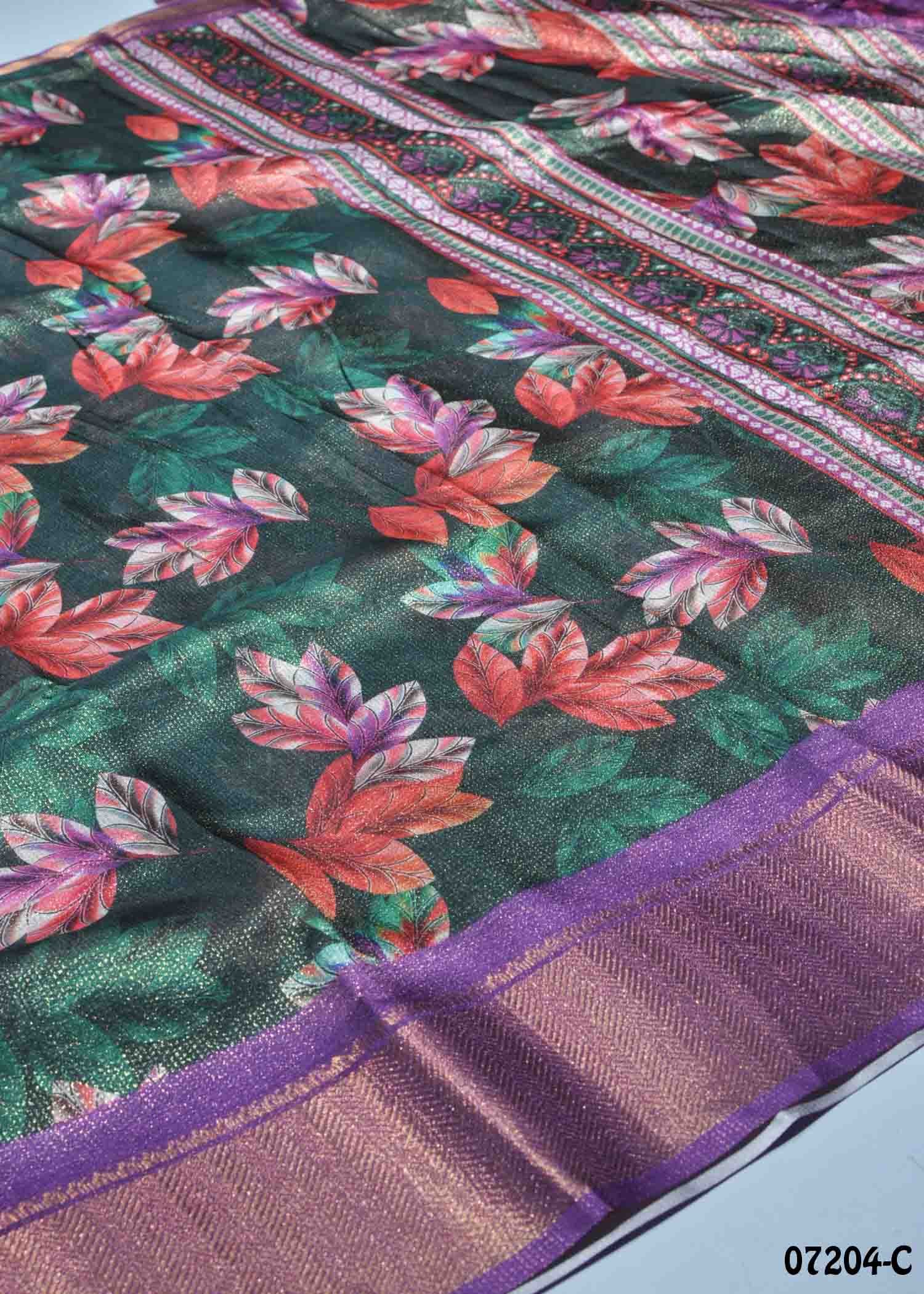 Vasundara - 07204-C Green Color Trendy Fancy Cotton Saree CM1420922 (LR1E)