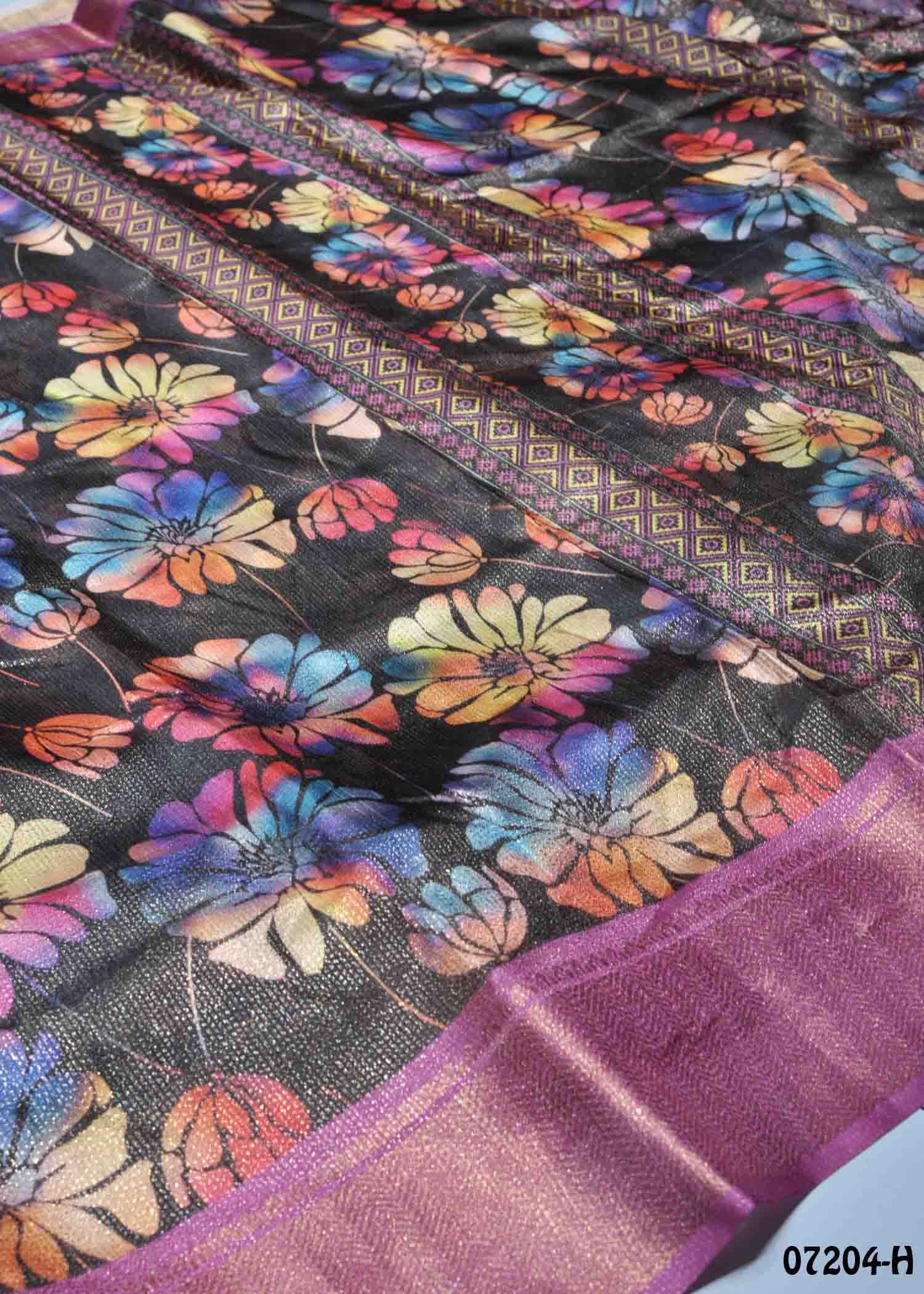 Vasundara - 07204-H Black Color Trendy Fancy Cotton Saree CM1420922 (LR1E)