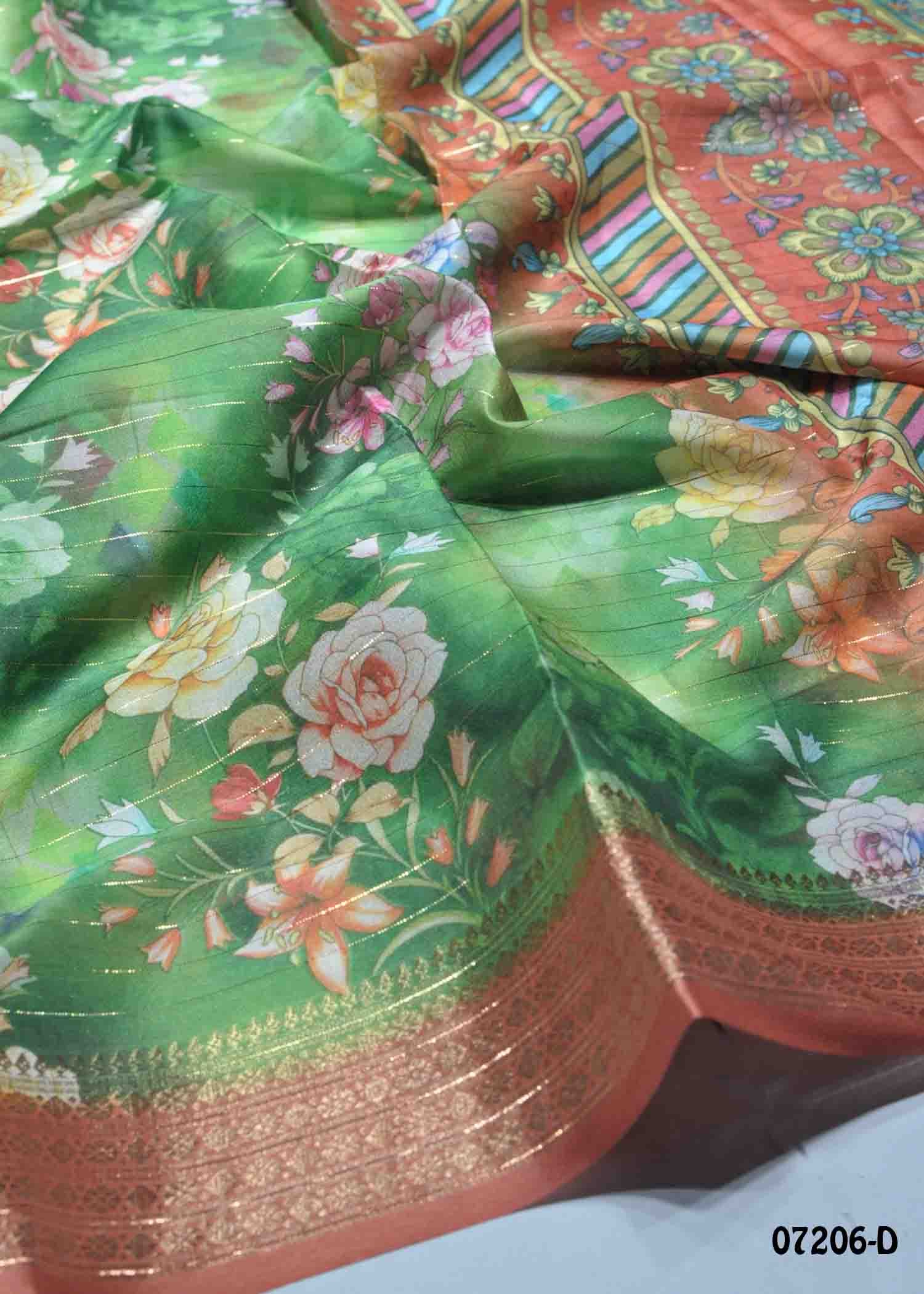 Shajitha - 07206-D Green Color Trendy Fancy Cotton Saree CM1413505 (LR1D)