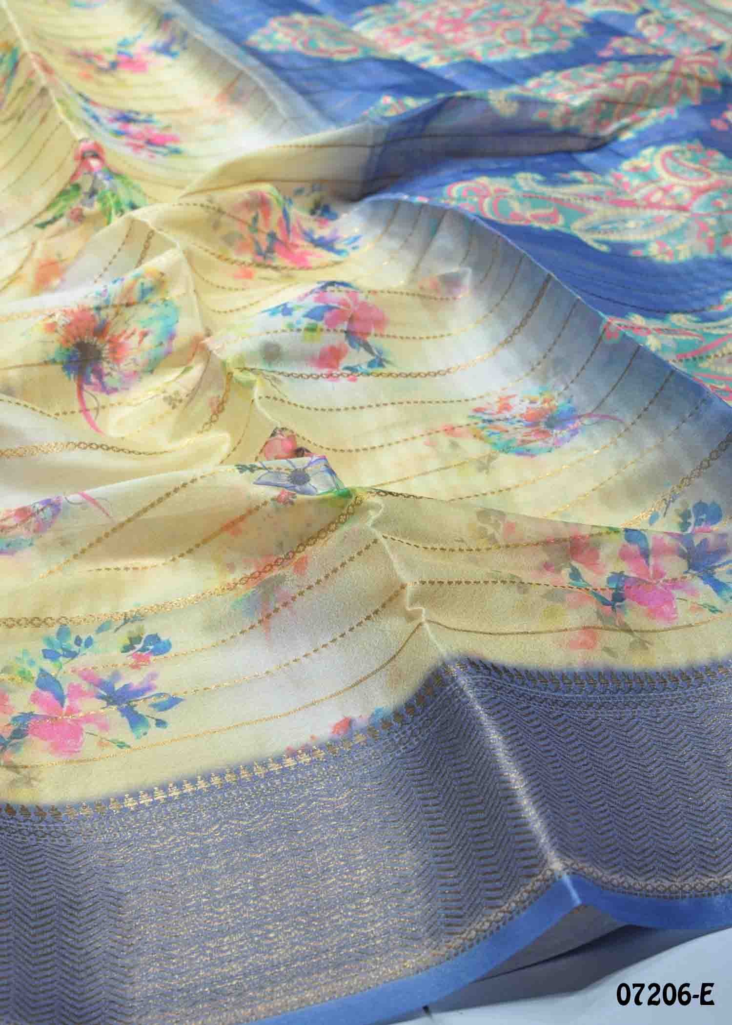 Shajitha - 07206-E Yellow Color Trendy Fancy Cotton Saree CM1413505 (LR1D)