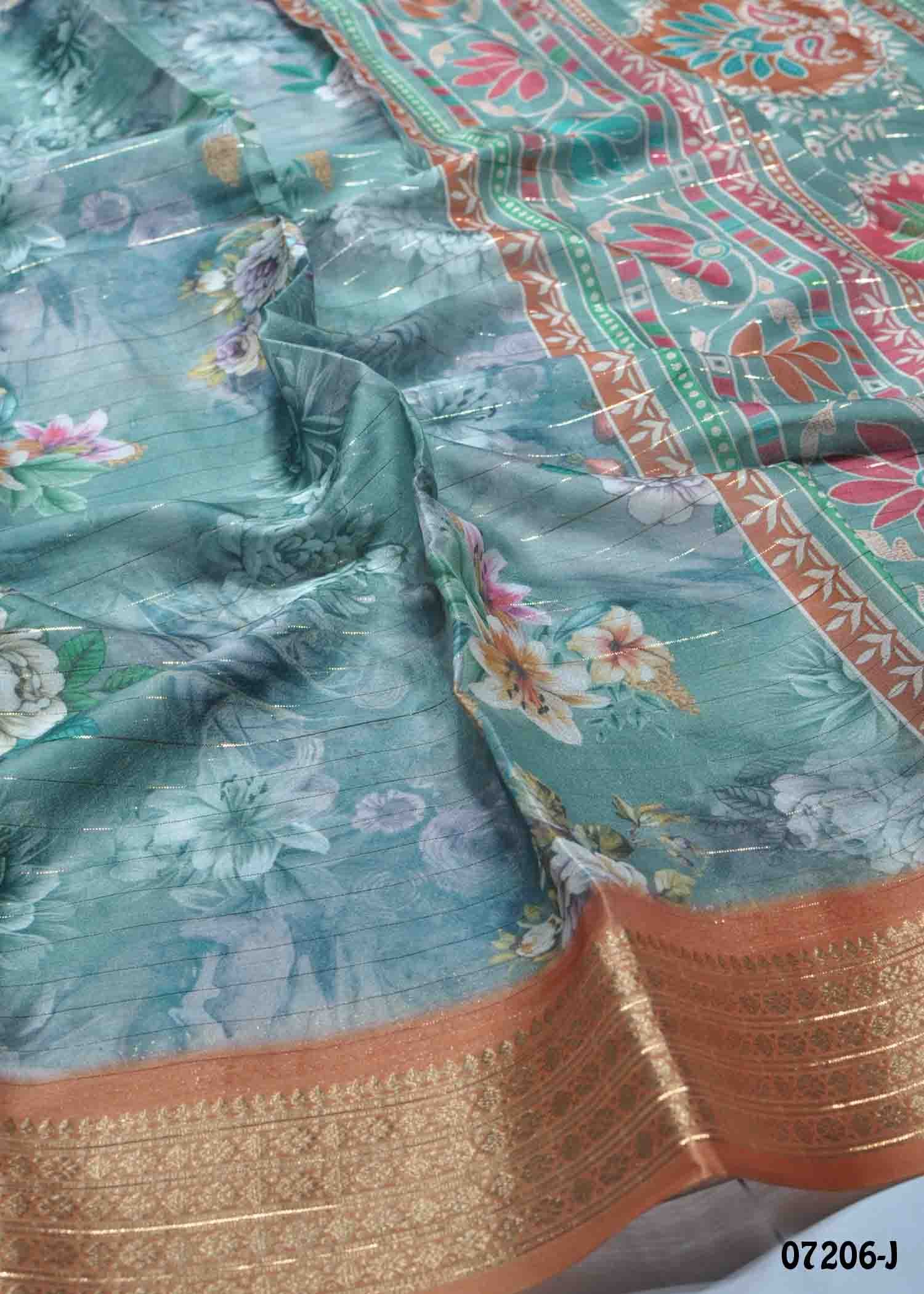Shajitha - 07206-J Sagegreen Color Trendy Fancy Cotton Saree CM1413505 (LR1D)