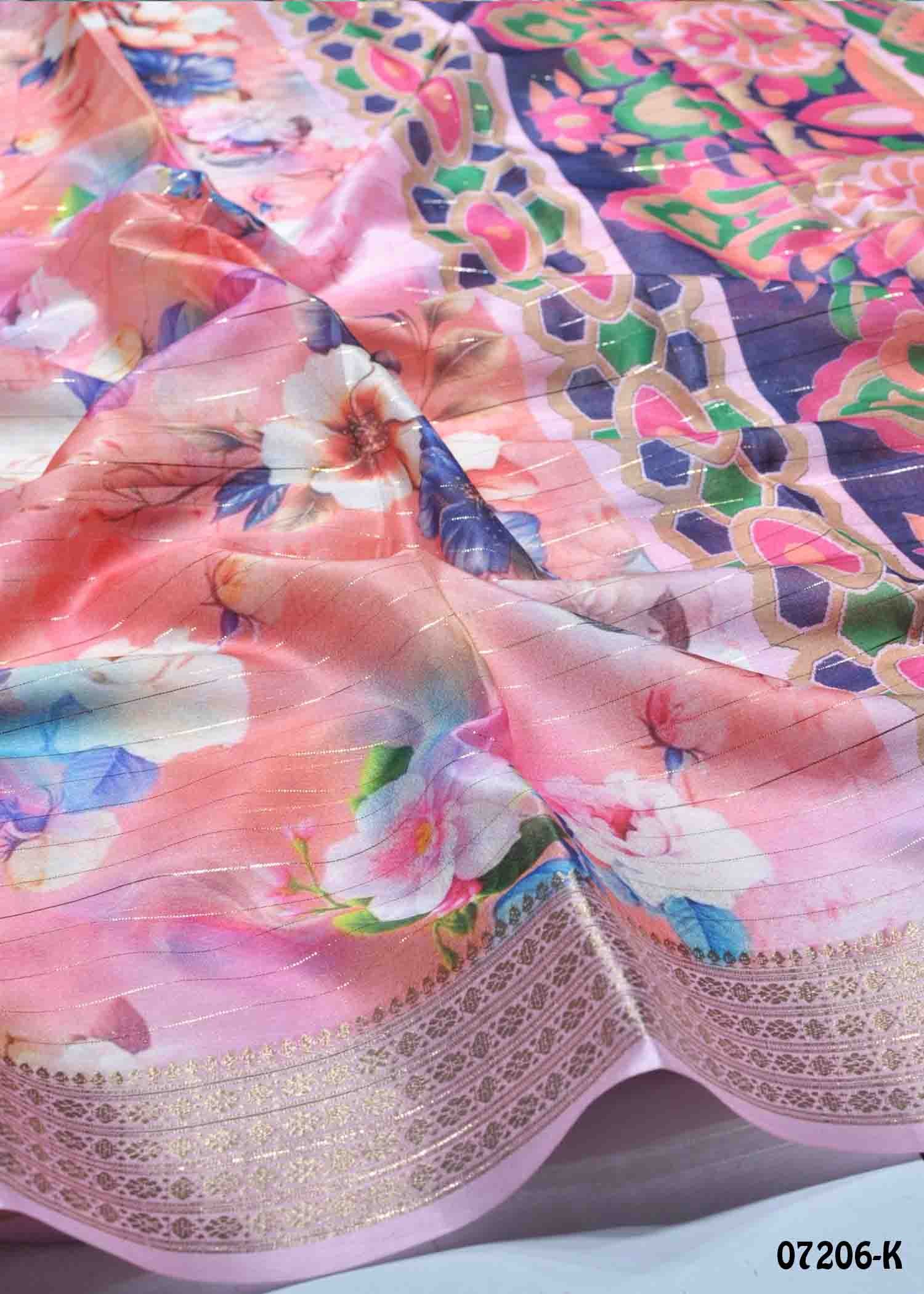 Shajitha - 07206-K Pink Color Trendy Fancy Cotton Saree CM1413505 (LR1D)