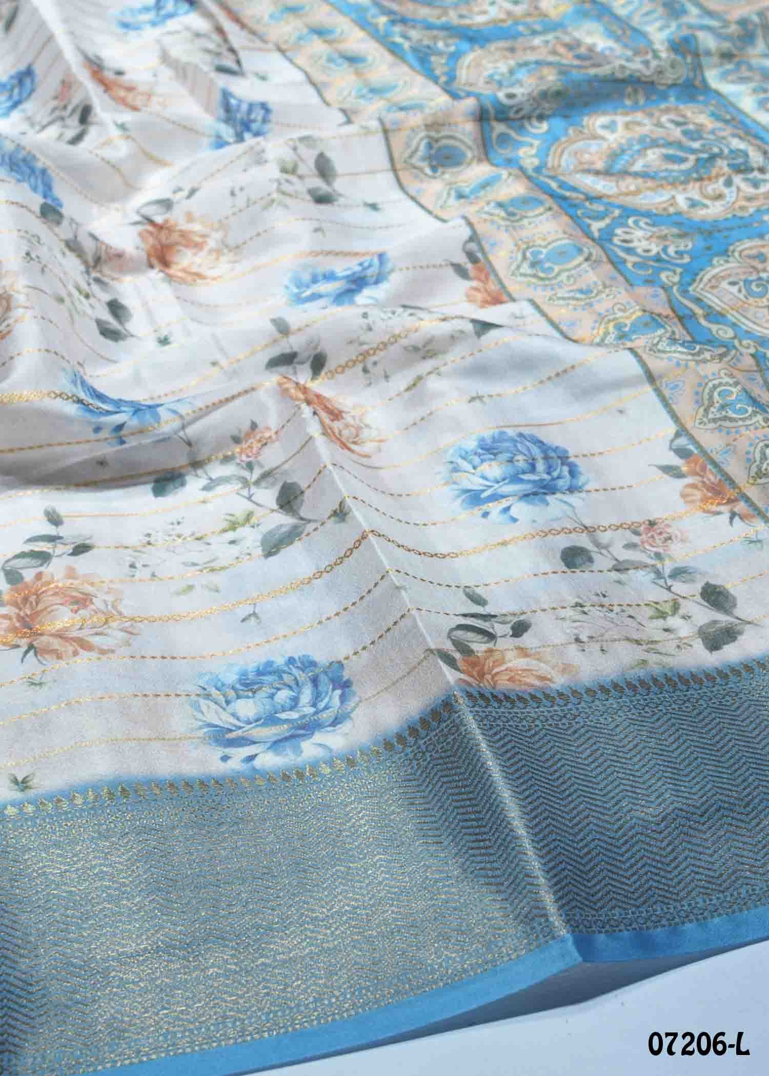 Shajitha - 07206-L Halfwhite Color Trendy Fancy Cotton Saree CM1413505 (LR1D)