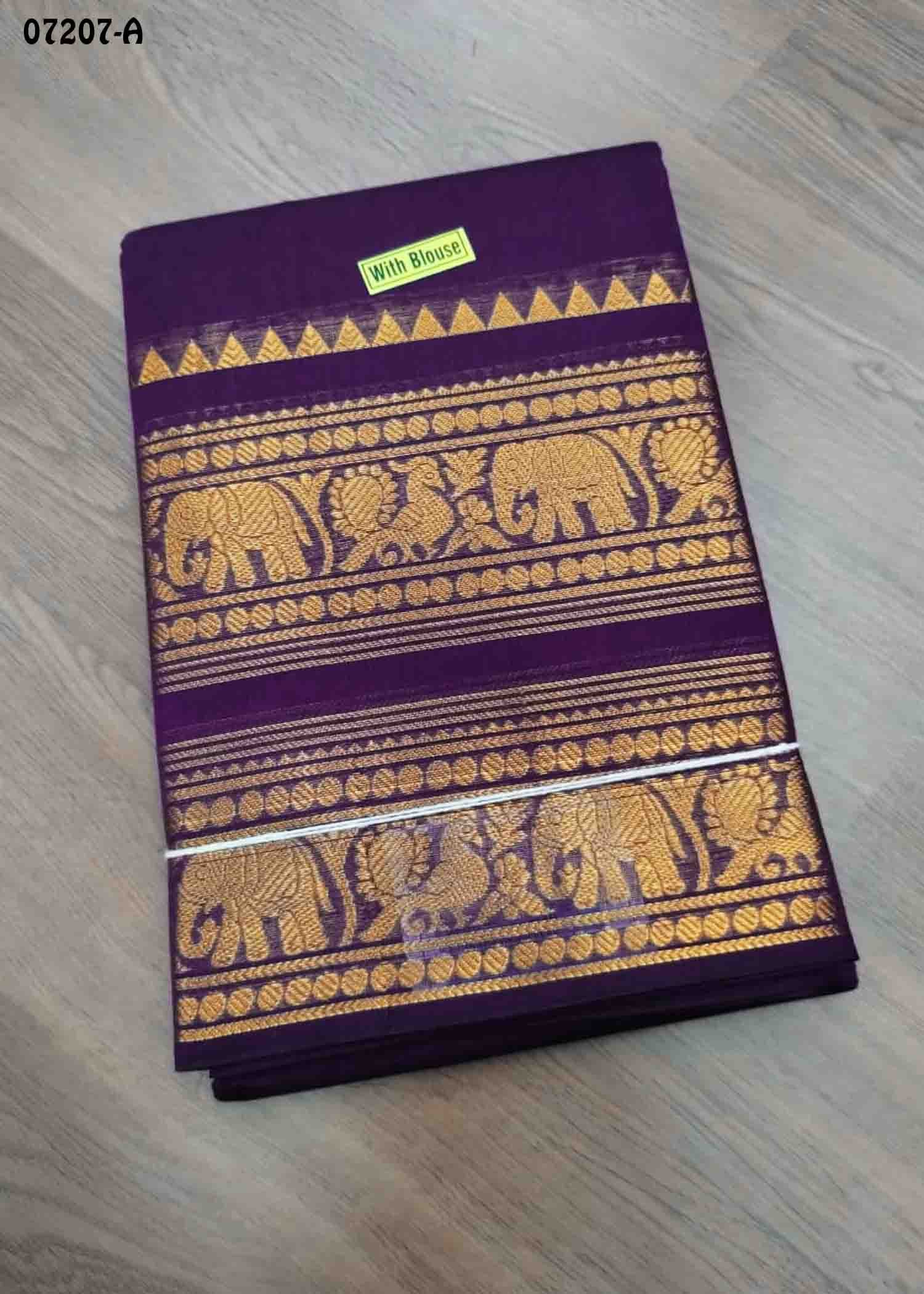 Tamilselvi - 07207-A Purple Color Excellent Traditional Chettinad Cotton Saree CM143000 (LR1B)