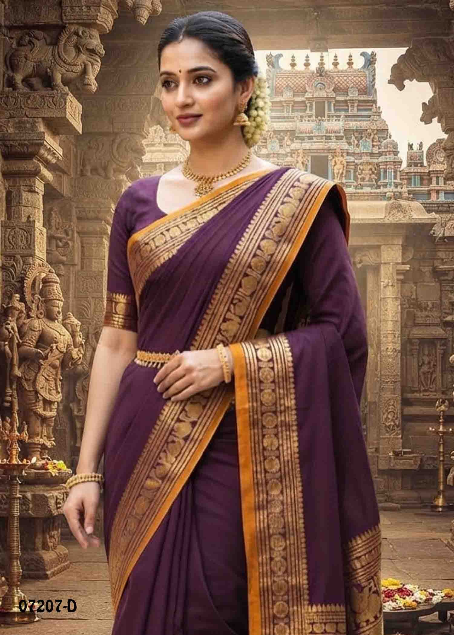 Tamilselvi - 07207-D Maroon Color Excellent Traditional Chettinad Cotton Saree CM143000 (LR1B)