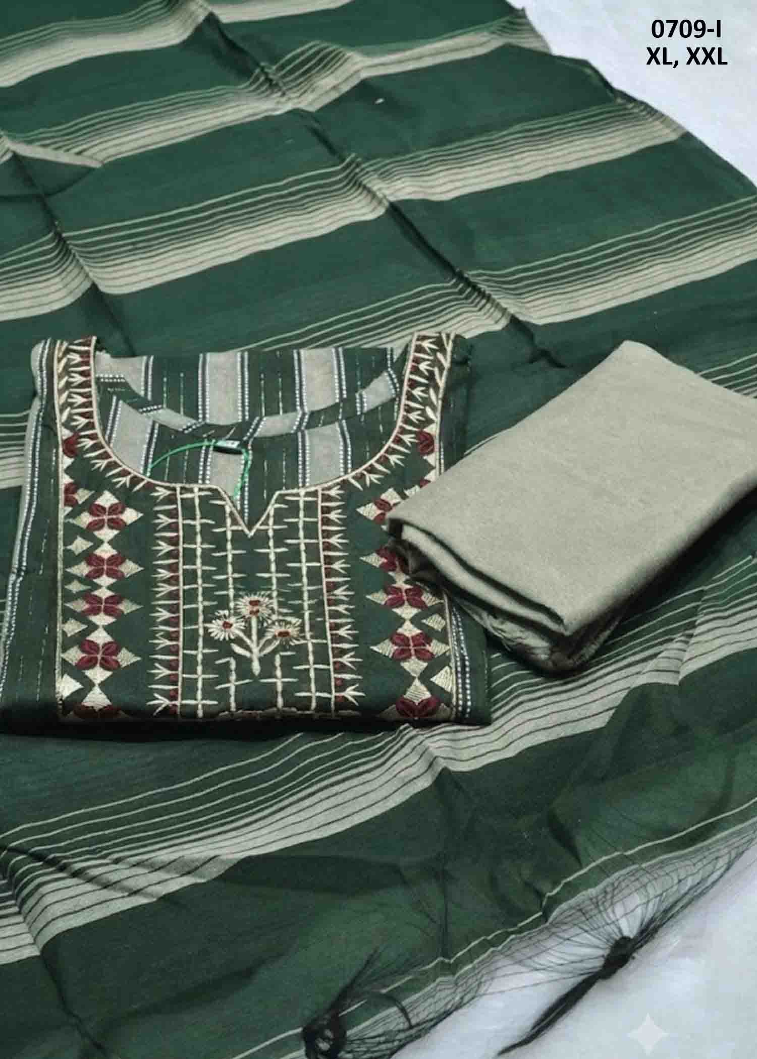 Sameera - 0709-I Green Color Readymade Cotton (Straight Pant) Salwar CM1437345 (RR5E)