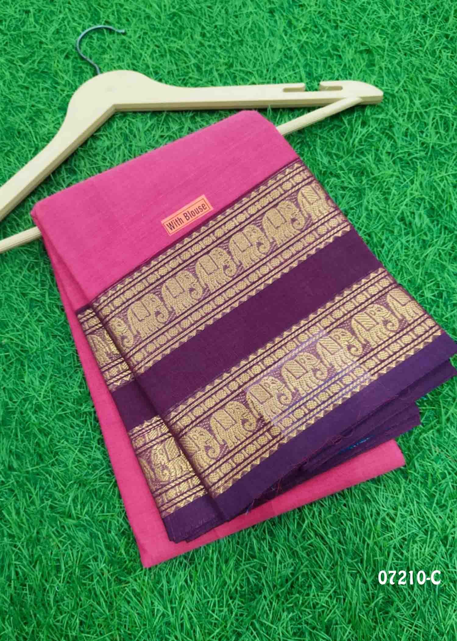 Komalalakshmi - 07210-C Pink Color Traditional Chettinad Cotton Saree CM1423125 (LR1B)