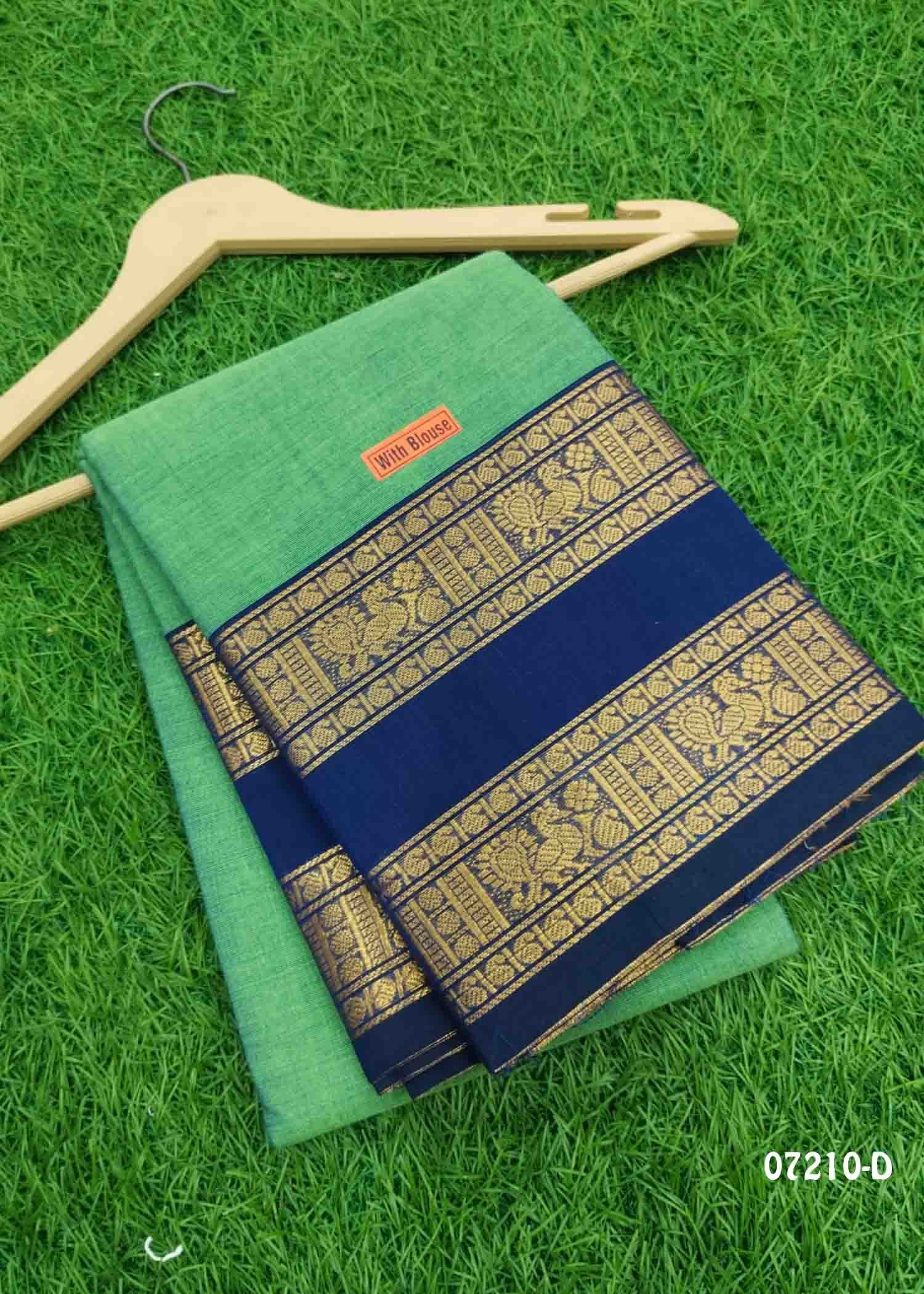 Komalalakshmi - 07210-D FrogGreen Color Traditional Chettinad Cotton Saree CM1423125 (LR1B)