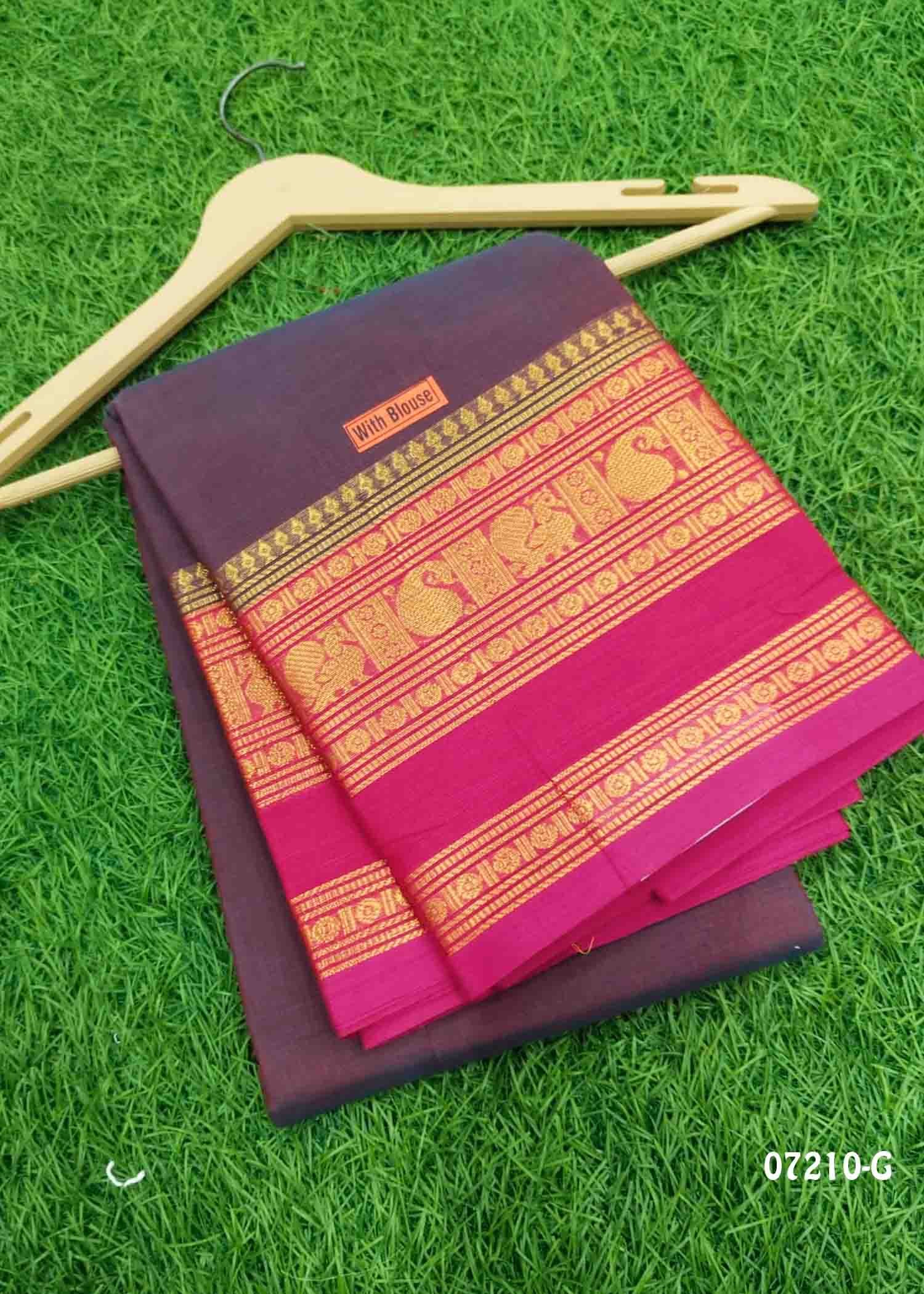Komalalakshmi - 07210-G Purple Color Traditional Chettinad Cotton Saree CM1423125 (LR1B)