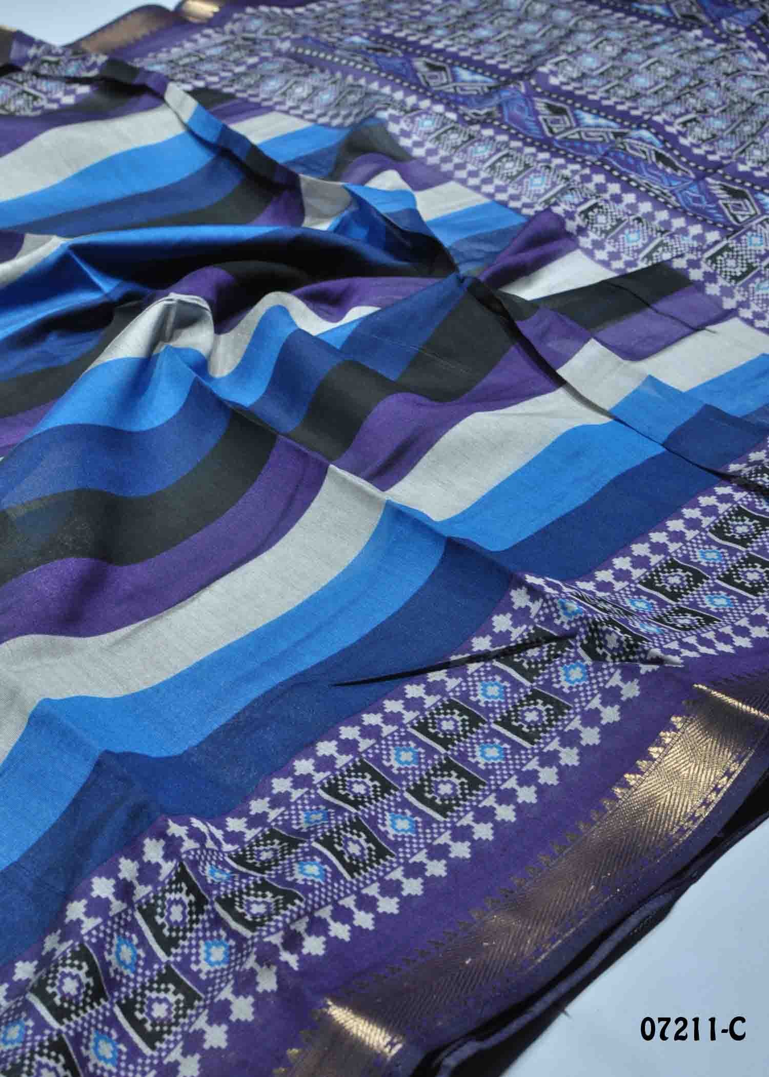 Sandhiya - 07211-C Multi Color Trendy Fancy Cotton Saree CM1416642 (LR2E)
