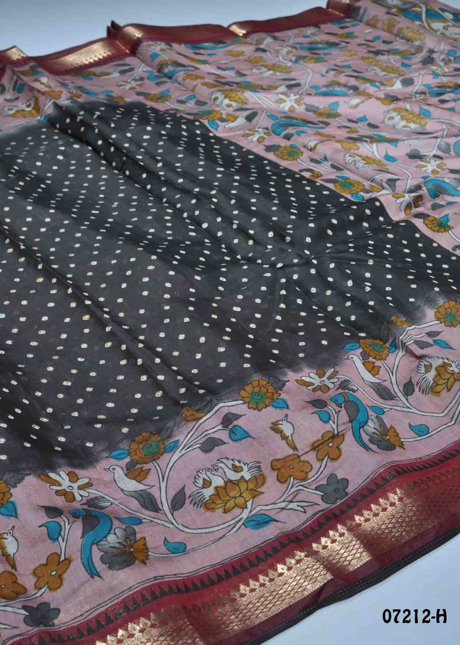 Savitha - 07212-H Black Color Trendy Fancy Cotton Saree CM1416642 (LR2E)