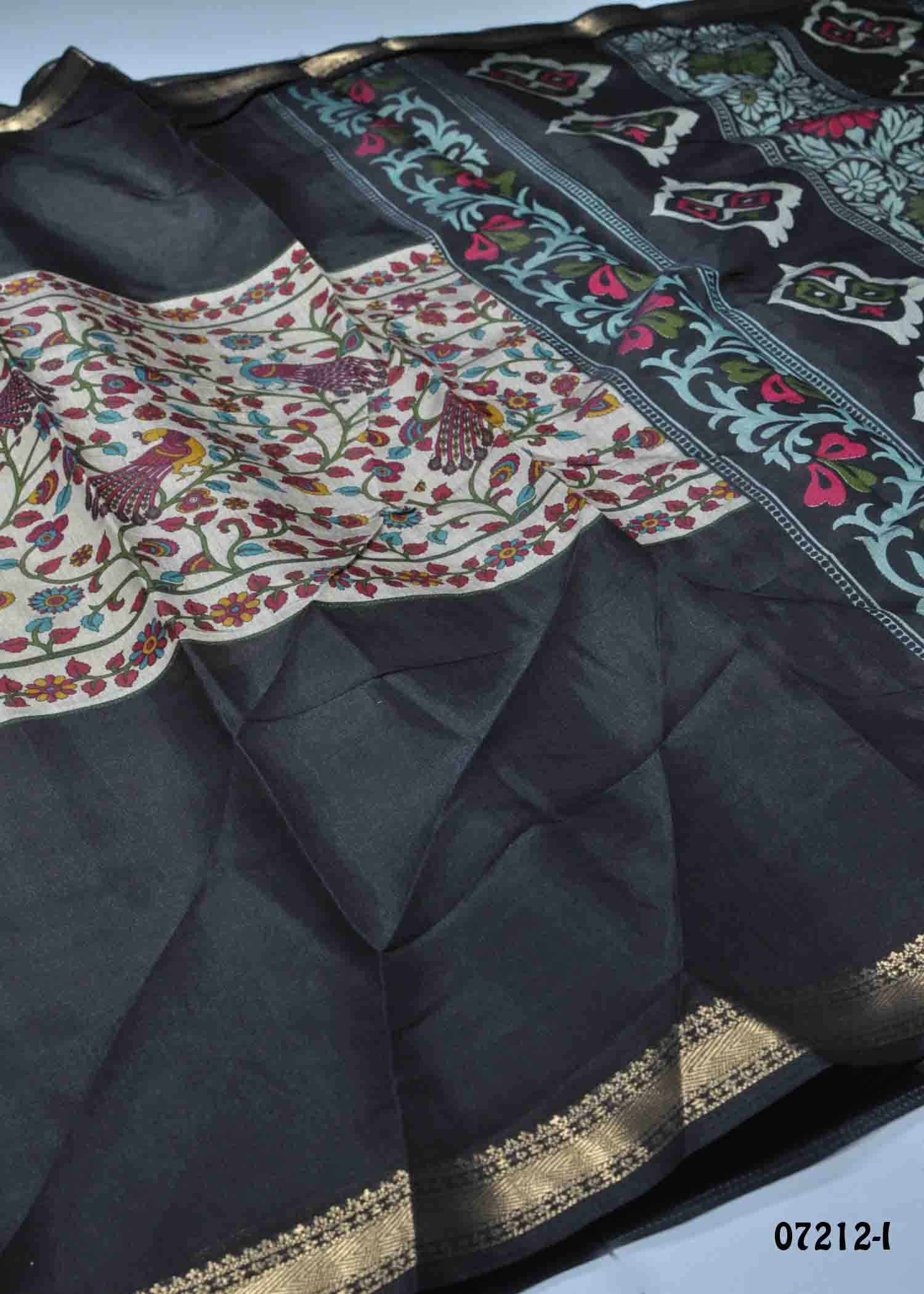 Savitha - 07212-I Black Color Trendy Fancy Cotton Saree CM1416642 (LR2E)