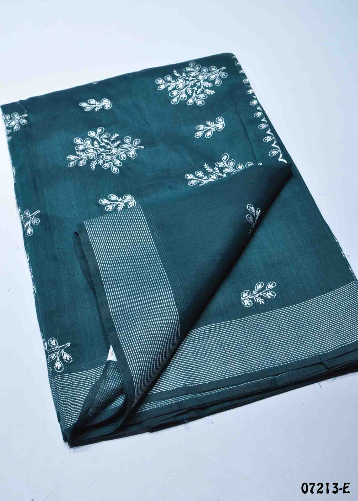 Thiya - 07213-E PeacockBlue Color Trendy Mixed Cotton Saree CM1428606 (LR2C)